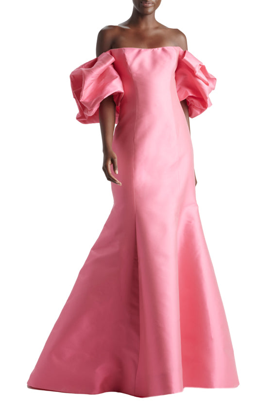Puff Sleeve Off Shoulder Gown
